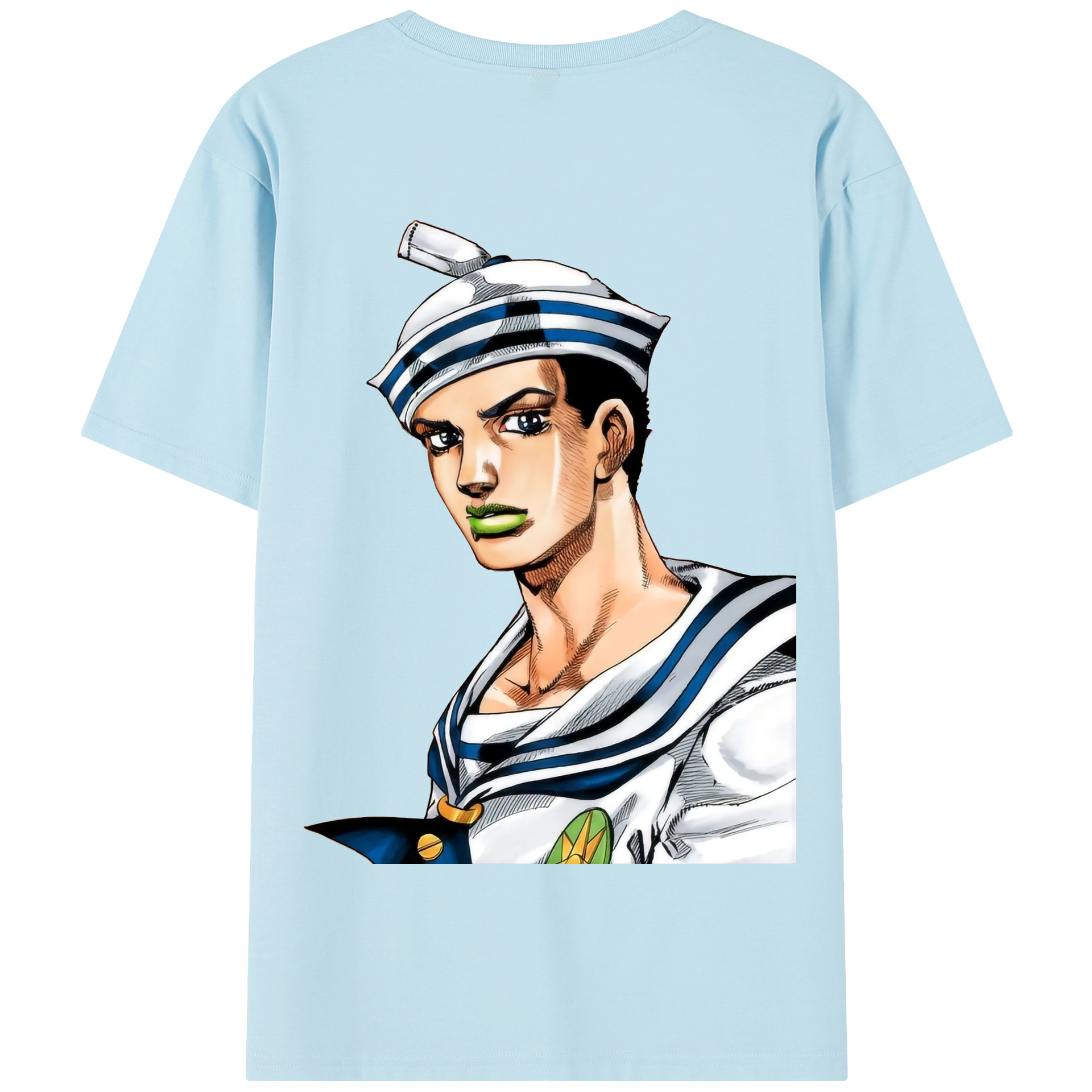 （画像用） ジョジョの奇妙な冒険 東方定助 JoJo's Bizarre Adventure Higashikata Josuke 綿100％半袖Tシャツ（背面プリント）